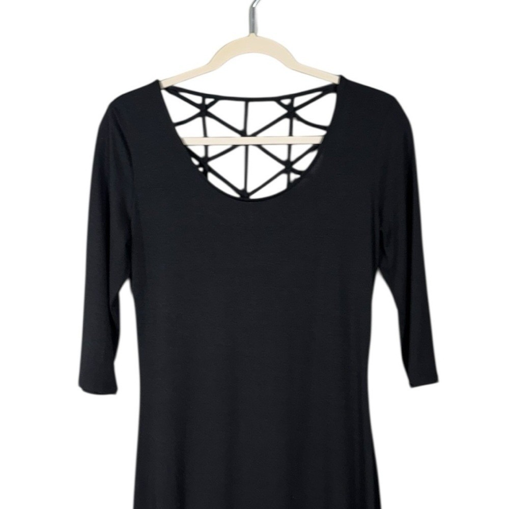 Womens Maxi Black Dress Size Small Resort Minimalist Clean Girl Capsule Staple - Picture 4 of 7